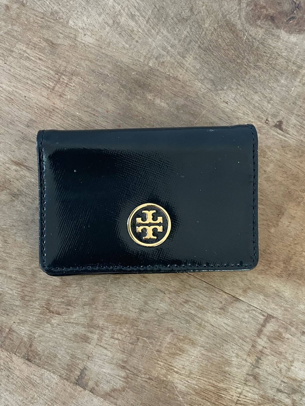 🖤 Tory Burch Black Patent Leather Card Case Wallet